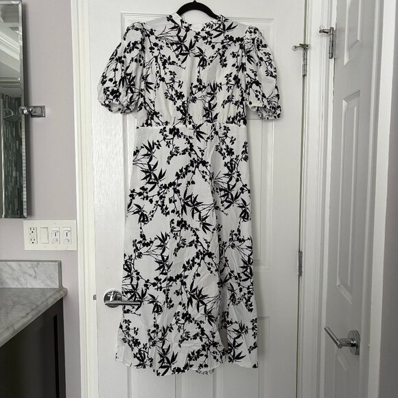 Zara Women's Floral Dress Black and White Cotton Size XL NWT - Picture 1 of 11
